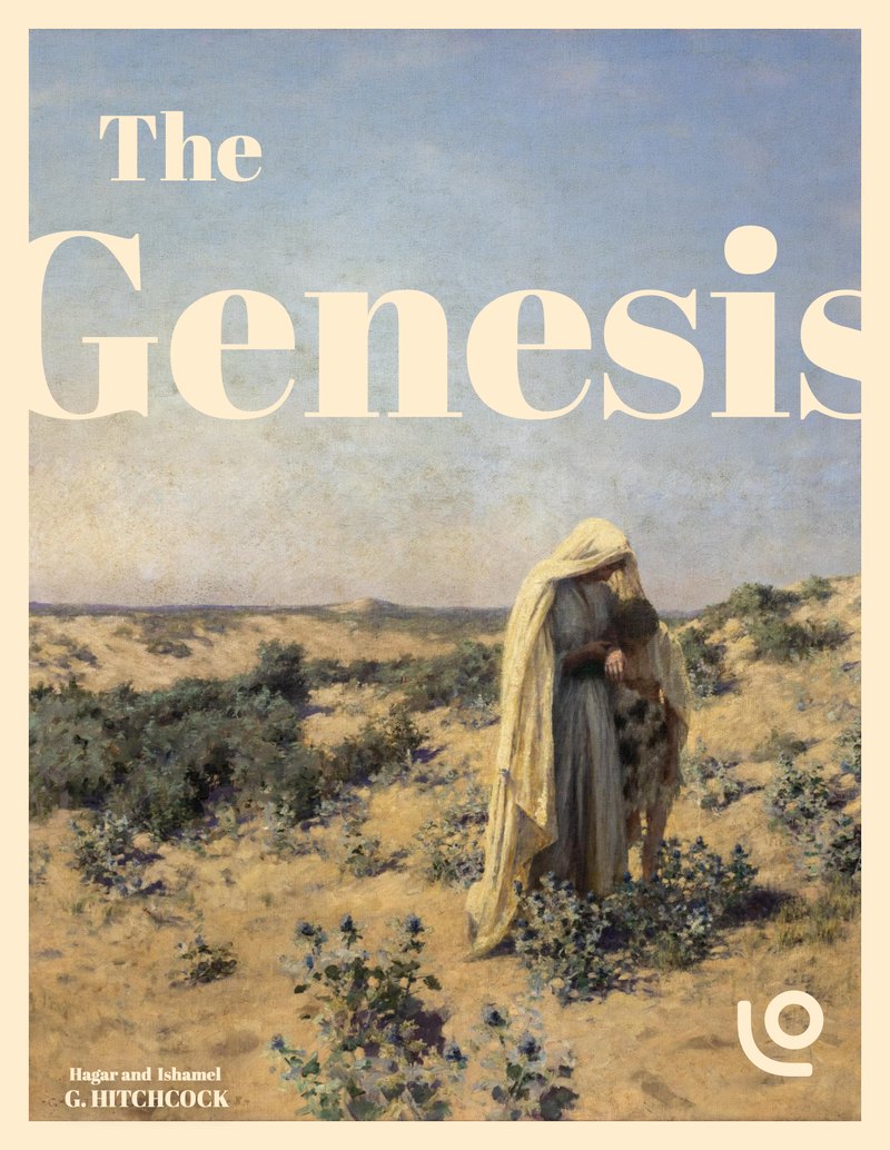 The Genesis — Origin Library poster, after Hagar and Ishmael by G. Hitchcock